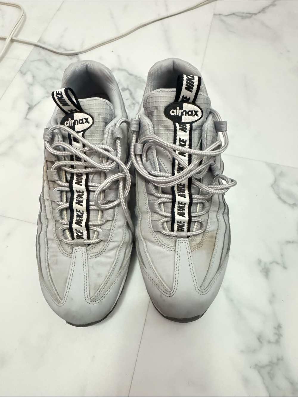 Nike Light Gray Air Max Sneakers with Black Accents